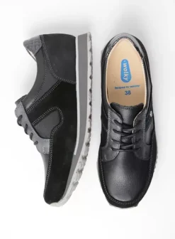 Wandelschoenen|Sneakers|Wolky e-Walk zwart combi leer