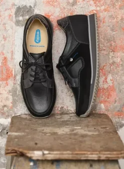 Wandelschoenen|Sneakers|Wolky e-Walk zwart combi leer