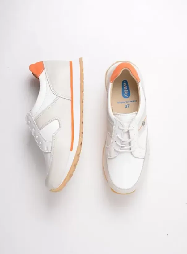 Wandelschoenen|Sneakers|Wolky e-Walk wit/gebroken wit leer