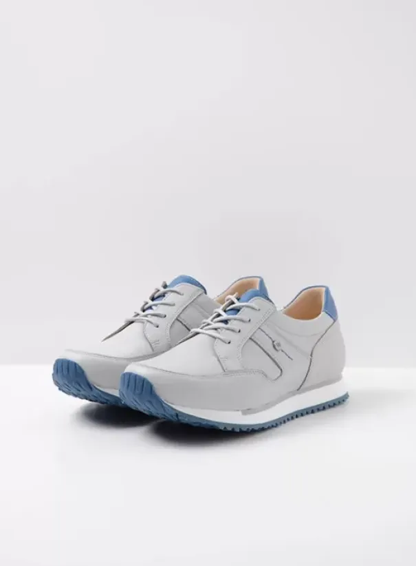 Wandelschoenen|Sneakers|Wolky e-Walk lichtgrijs/atlantisch blauw leer
