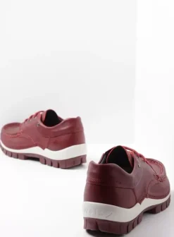 Veterschoenen|Wolky Fly donkerrood leer