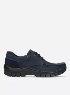 Veterschoenen|Wolky Fly blauw nubuck