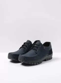Veterschoenen|Wolky Fly blauw nubuck