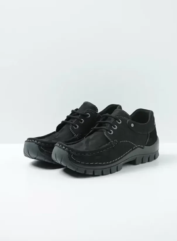 Veterschoenen|Wolky Fly zwart nubuck