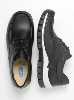 Veterschoenen|Wolky Fly zwart/wit leer