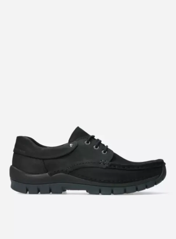 Comfortschoenen|Veterschoenen|Wolky Fly men zwart nubuck
