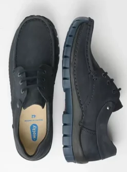 Comfortschoenen|Veterschoenen|Wolky Fly men blauw nubuck