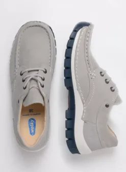 Veterschoenen|Wolky Fly Summer lichtgrijs nubuck