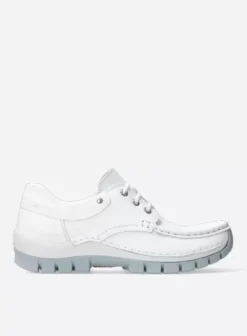 Veterschoenen|Wolky Fly Summer wit/lichtblauw leer