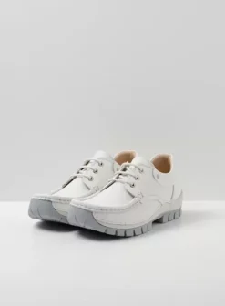 Veterschoenen|Wolky Fly Summer wit/lichtblauw leer