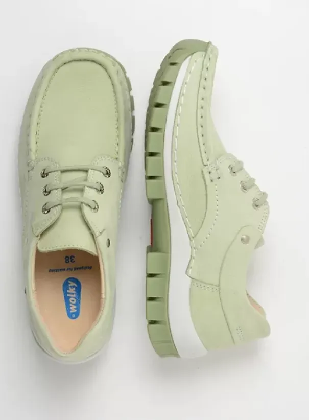 Veterschoenen|Wolky Fly Summer lichtgroen nubuck