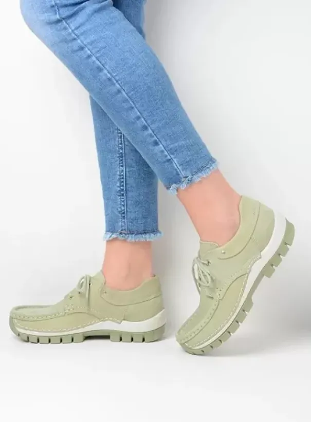 Veterschoenen|Wolky Fly Summer lichtgroen nubuck