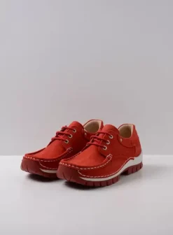 Veterschoenen|Voorjaar/zomer|Wolky Fly Summer rood nubuck