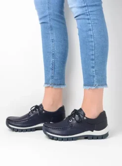 Veterschoenen|Wolky Fly Summer denim leer