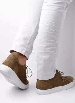 Veterschoenen|Sneakers|Wolky Forecheck donker taupe suede