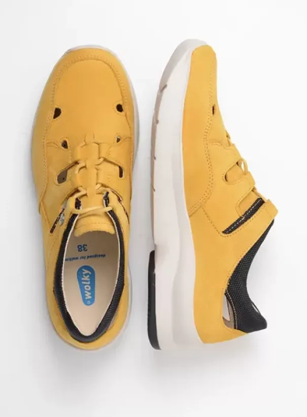 Wandelschoenen|Sneakers|Wolky Galena geel nubuck