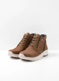 Veterschoenen|Wandelschoenen|Wolky Glacier bruin combi leer