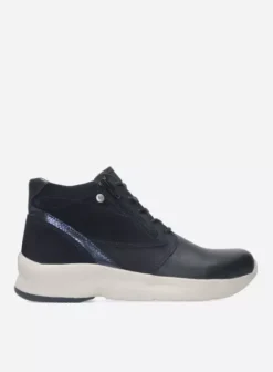 Wandelschoenen|Veterschoenen|Wolky Glacier blauw combi leer