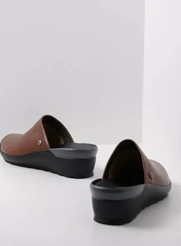 Slippers|Klompen|Wolky Go cognac leer
