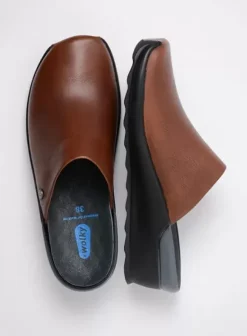 Slippers|Klompen|Wolky Go cognac leer