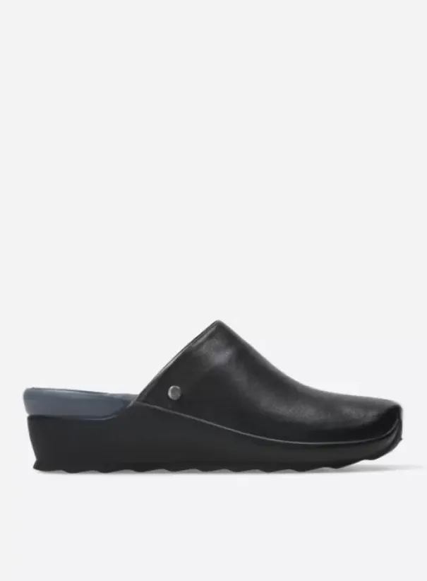 Slippers|Klompen|Wolky Go zwart leer