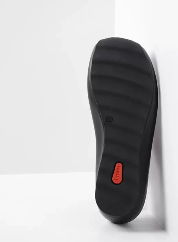 Slippers|Klompen|Wolky Go zwart leer