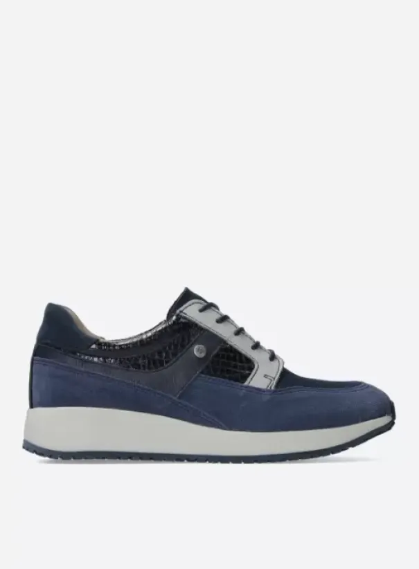 Sneakers|Veterschoenen|Wolky Hammer denim combi leer