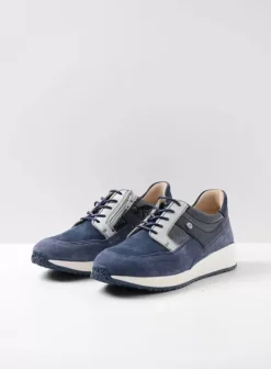 Sneakers|Veterschoenen|Wolky Hammer denim combi leer