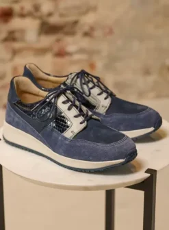 Sneakers|Veterschoenen|Wolky Hammer denim combi leer