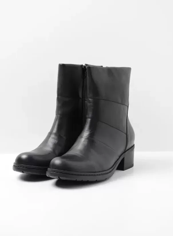 Enkellaarsjes|Laarzen|Wolky Hinton zwart leer