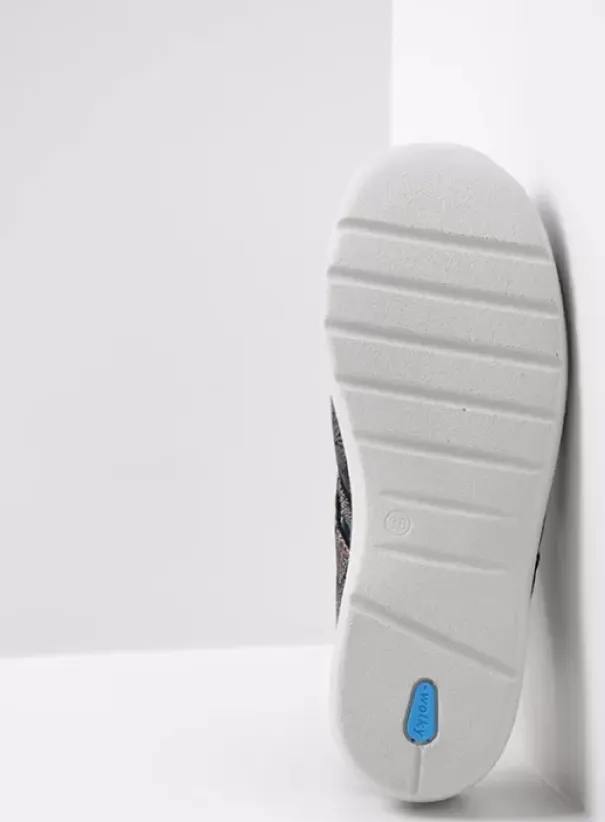 Hielspoor|Slippers|Wolky Holland zwart/blauw suede