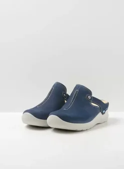Hielspoor|Slippers|Wolky Holland denim nubuck