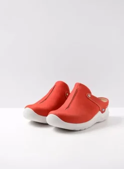 Slippers|Klompen|Wolky Holland DB rood nubuck