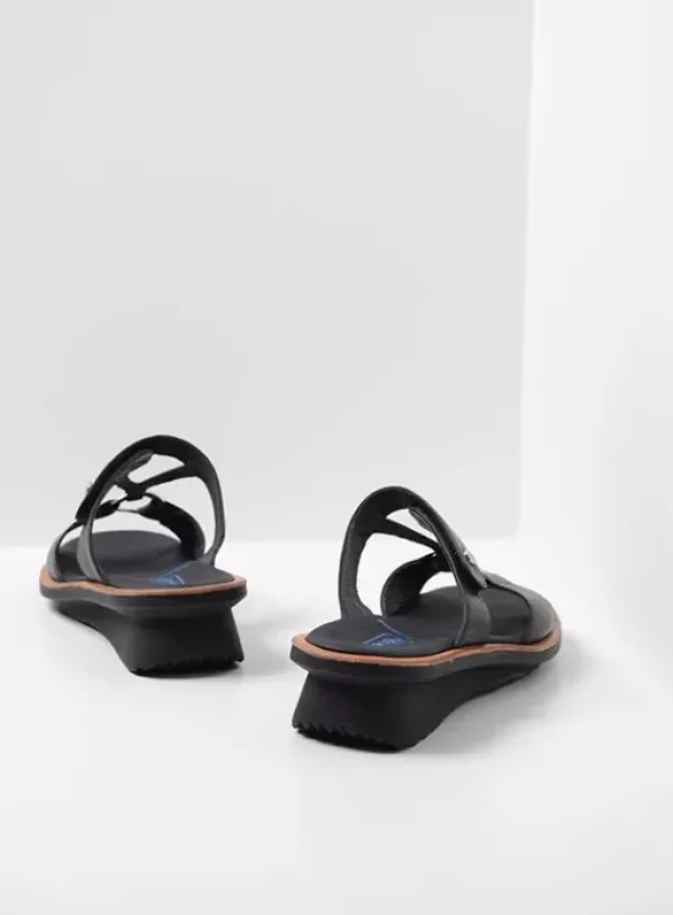 Slippers|Wolky Isa zwart leer