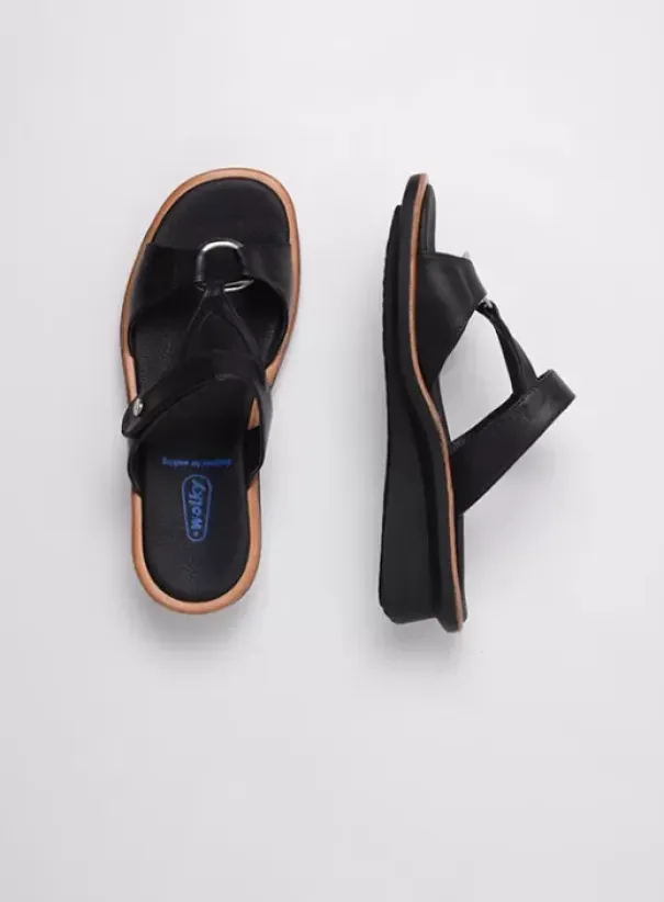 Slippers|Wolky Isa zwart leer