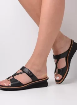 Slippers|Wolky Isa zwart leer