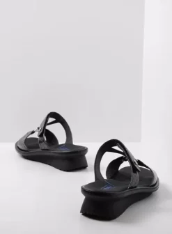 Slippers|Voorjaar/zomer|Wolky Isa antraciet crocolook lakleer