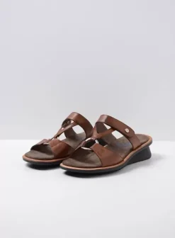 Slippers|Wolky Isa cognac leer