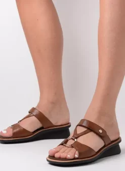 Slippers|Wolky Isa cognac leer