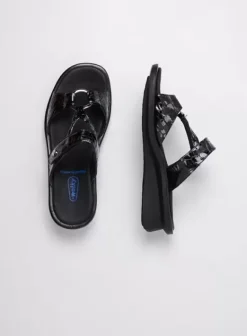 Slippers|Wolky Isa antraciet croco lakleer