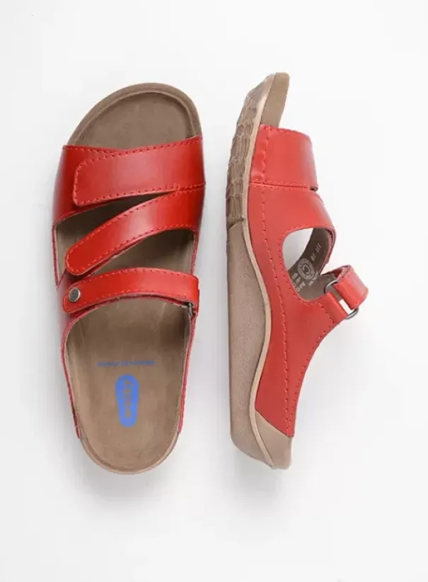 Volle voeten|Slippers|Wolky Jasper rood leer