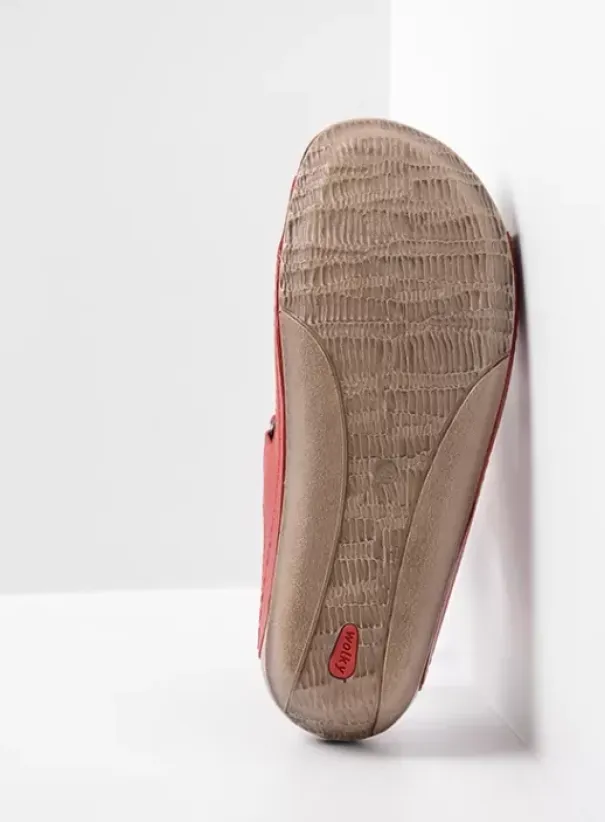 Volle voeten|Slippers|Wolky Jasper rood leer