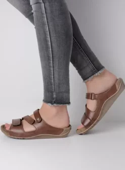Volle voeten|Slippers|Wolky Jasper cognac leer
