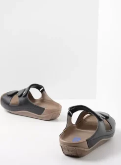Volle voeten|Slippers|Wolky Jasper zwart leer