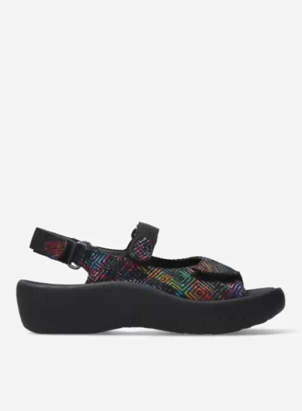 Volle voeten|Sandalen|Wolky Jewel zwart multi leer