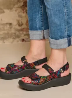 Volle voeten|Sandalen|Wolky Jewel zwart multi leer