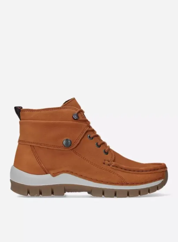 Hielspoor|Veterschoenen|Wolky Jump cognac nubuck