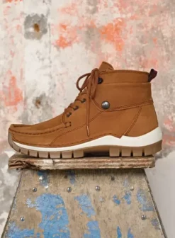 Hielspoor|Veterschoenen|Wolky Jump cognac nubuck
