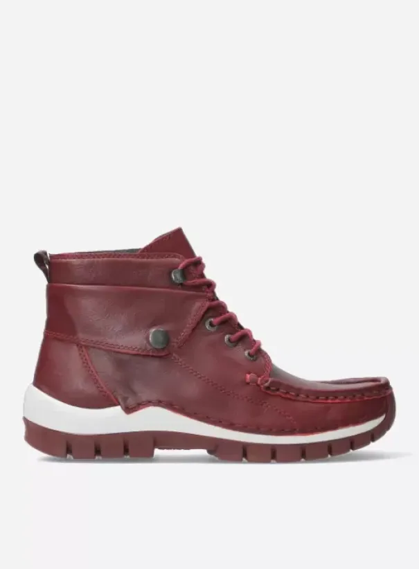 Hielspoor|Veterschoenen|Wolky Jump donkerrood leer