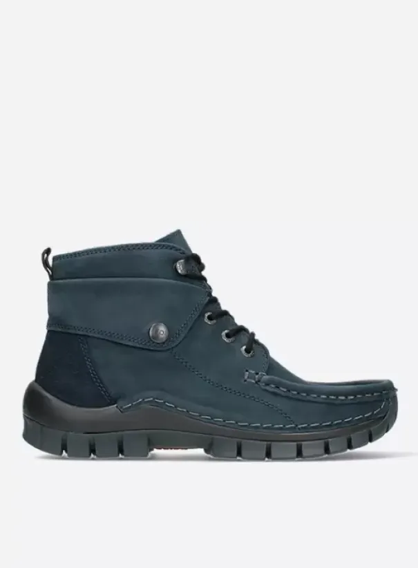 Hielspoor|Veterschoenen|Wolky Jump blauw nubuck